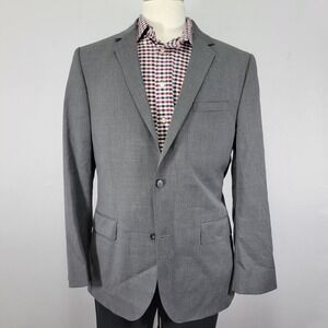 Express Men's Sport Coat Blazer Two Button Gray Polyester Wool Size 42R‎